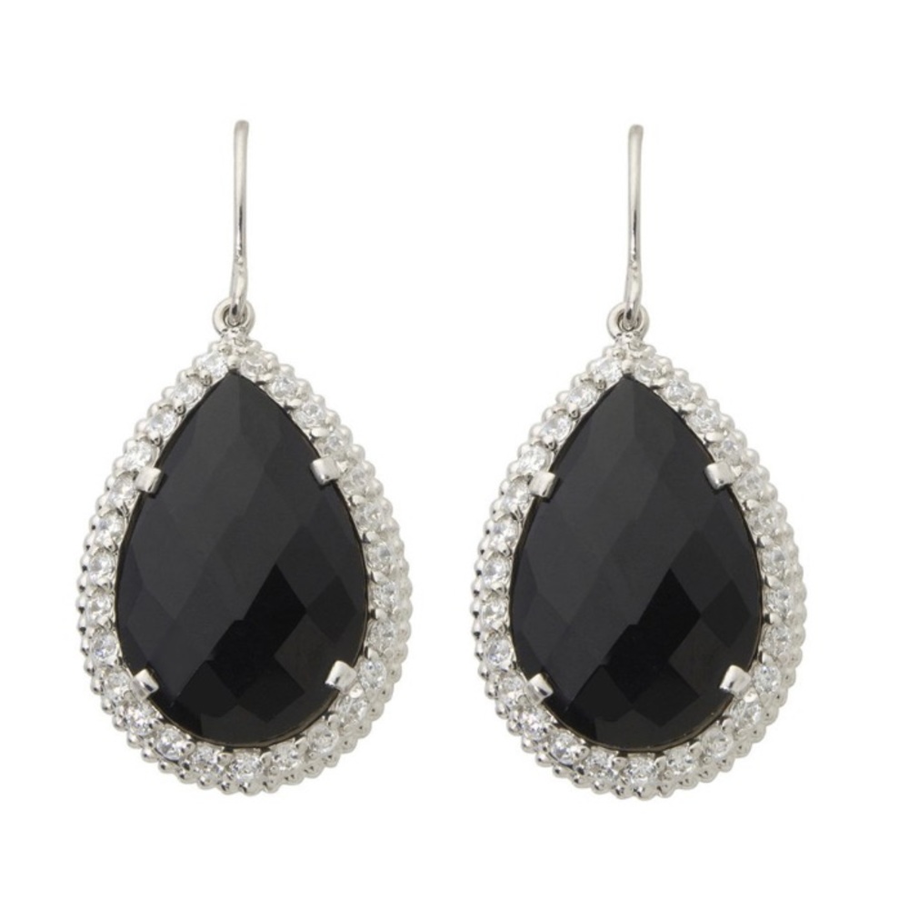 Jilco Jewelry Faceted Black Onyx Earrings NWT